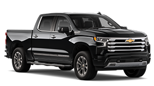 Chevrolet Silverado High Country Midnight Edition Chevrolet Silverado High Country Midnight Edition in black, front three-quarter studio view