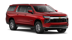 Chevrolet Suburban SUV Exterior Studio Red Chevrolet Suburban SUV studio image, front three-quarter view